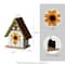 Glitzhome® 8.25" Distressed Metal Roof & Flower Wood Birdhouse